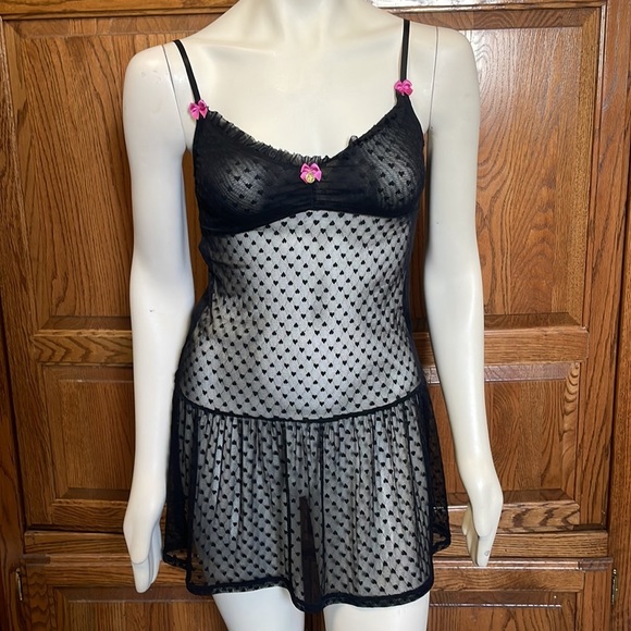 Jessica Simpson sheer mesh heart print slip - Picture 1 of 7